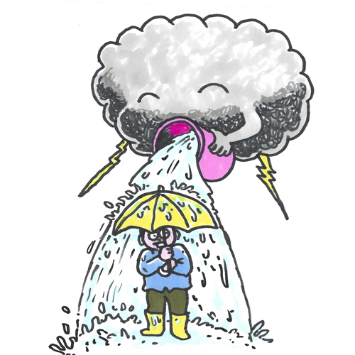 倾盆大雨 qīngpéndàyǔ